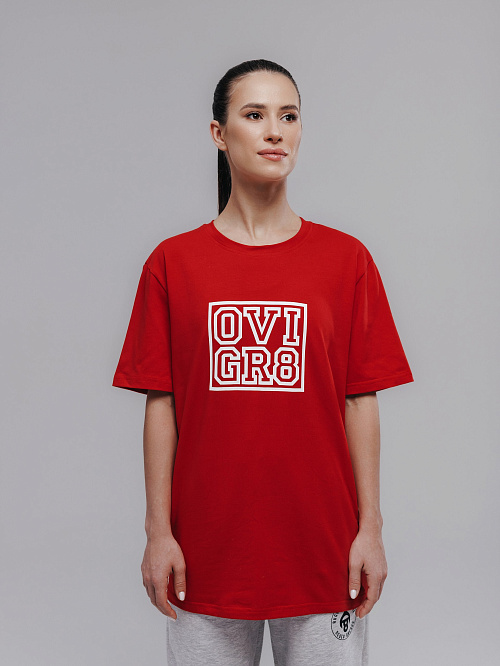 Футболка с коротким рукавом красного цвета