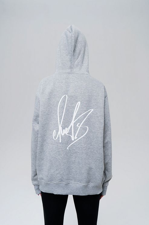 Толстовка с капюшоном серая 