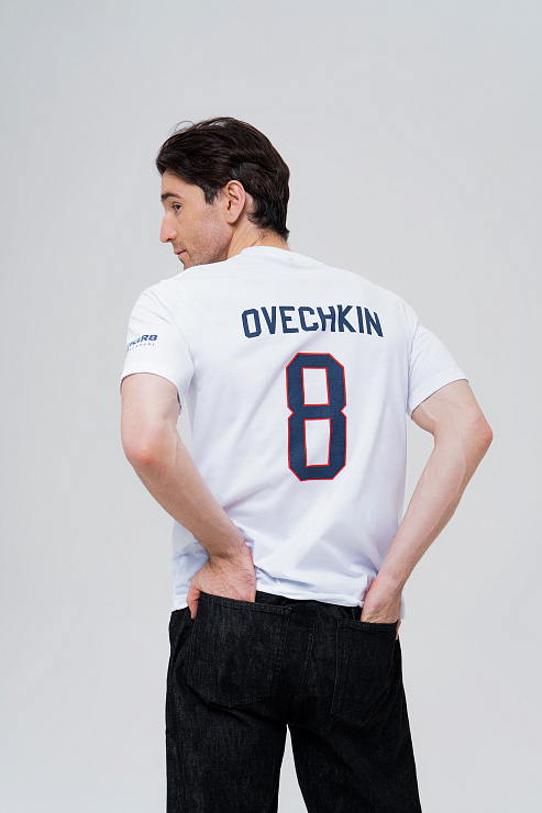 Футболка с коротким рукавом белая с синим  