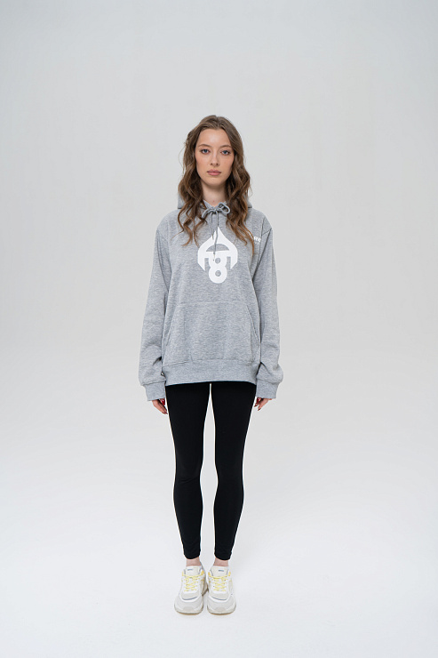 Толстовка с капюшоном серая 