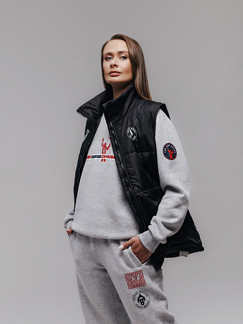 Жилет утепленный черный женский  в интернет-магазине бренда Александра Овечкина WWW.OVIGR8.COM