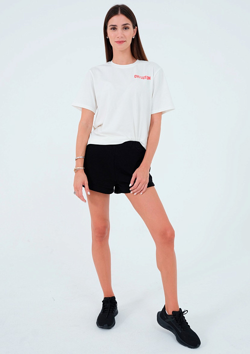 Футболка с коротким рукавом молочного цвета