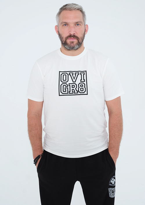 Футболка с коротким рукавом молочного цвета