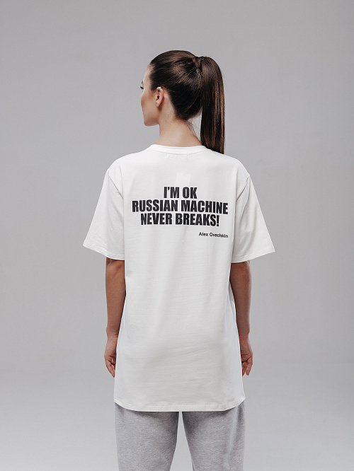 Футболка с коротким рукавом молочного цвета OviGR8  