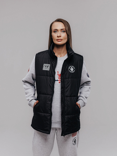 Жилет утепленный черный женский  в интернет-магазине бренда Александра Овечкина WWW.OVIGR8.COM
