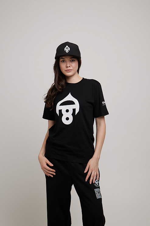 Футболка с коротким рукавом черная женская  