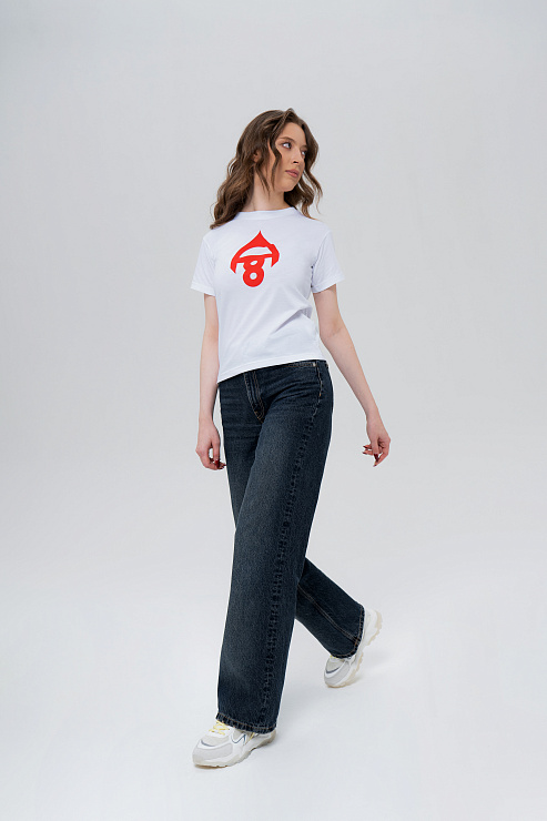 Футболка молодежная белая с красным  в интернет-магазине бренда Александра Овечкина WWW.OVIGR8.COM