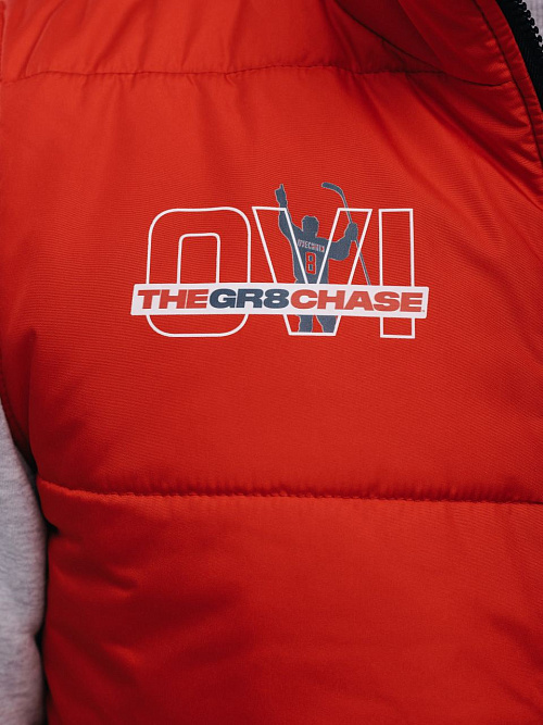 Жилет утепленный красный  в интернет-магазине бренда Александра Овечкина WWW.OVIGR8.COM