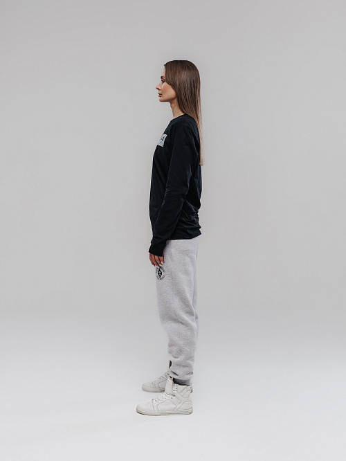 Футболка с длинным рукавом черная женская