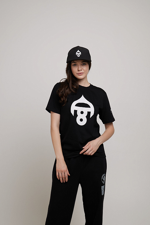 Футболка с коротким рукавом черная женская  