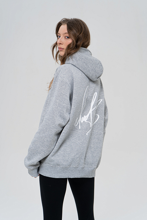 Толстовка с капюшоном серая 