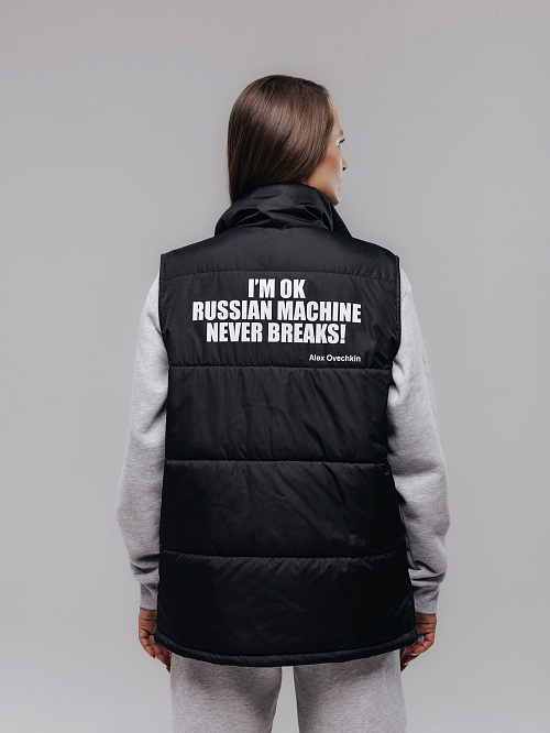 Жилет утепленный черный женский  в интернет-магазине бренда Александра Овечкина WWW.OVIGR8.COM