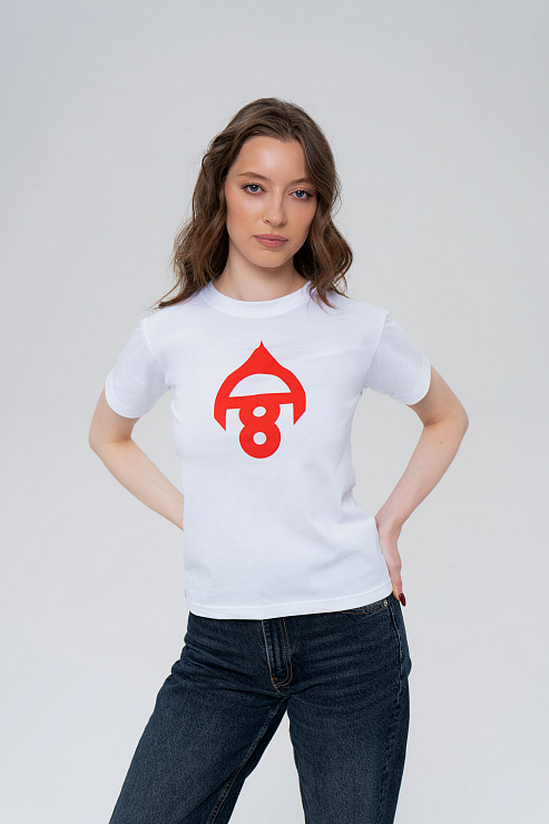 Футболка молодежная белая с красным  в интернет-магазине бренда Александра Овечкина WWW.OVIGR8.COM