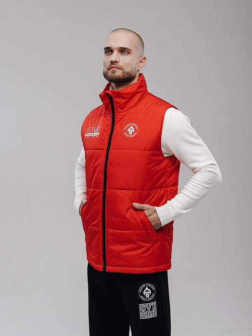 Жилет утепленный красный  в интернет-магазине бренда Александра Овечкина WWW.OVIGR8.COM