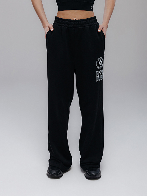 Брюки прямые черные женские