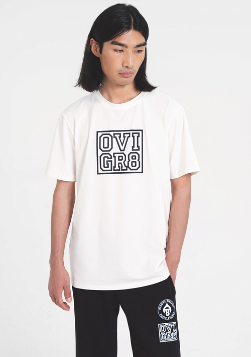 Футболка с коротким рукавом молочного цвета